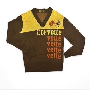 Men's Brown and Yellow Sweater